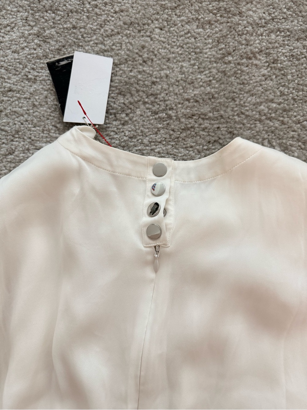 3.1 Phillip Lim Cream white Silky Midi Dress with Knot Waist and buttons - Picture 5 of 7
